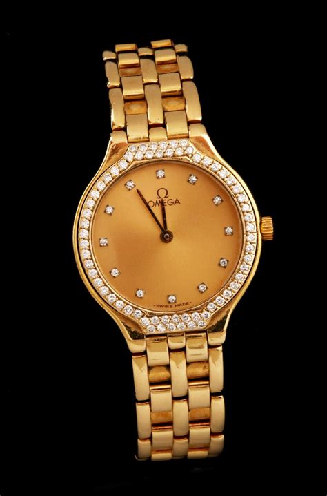 omega women's gold watches|omega 18k gold ladies watch.